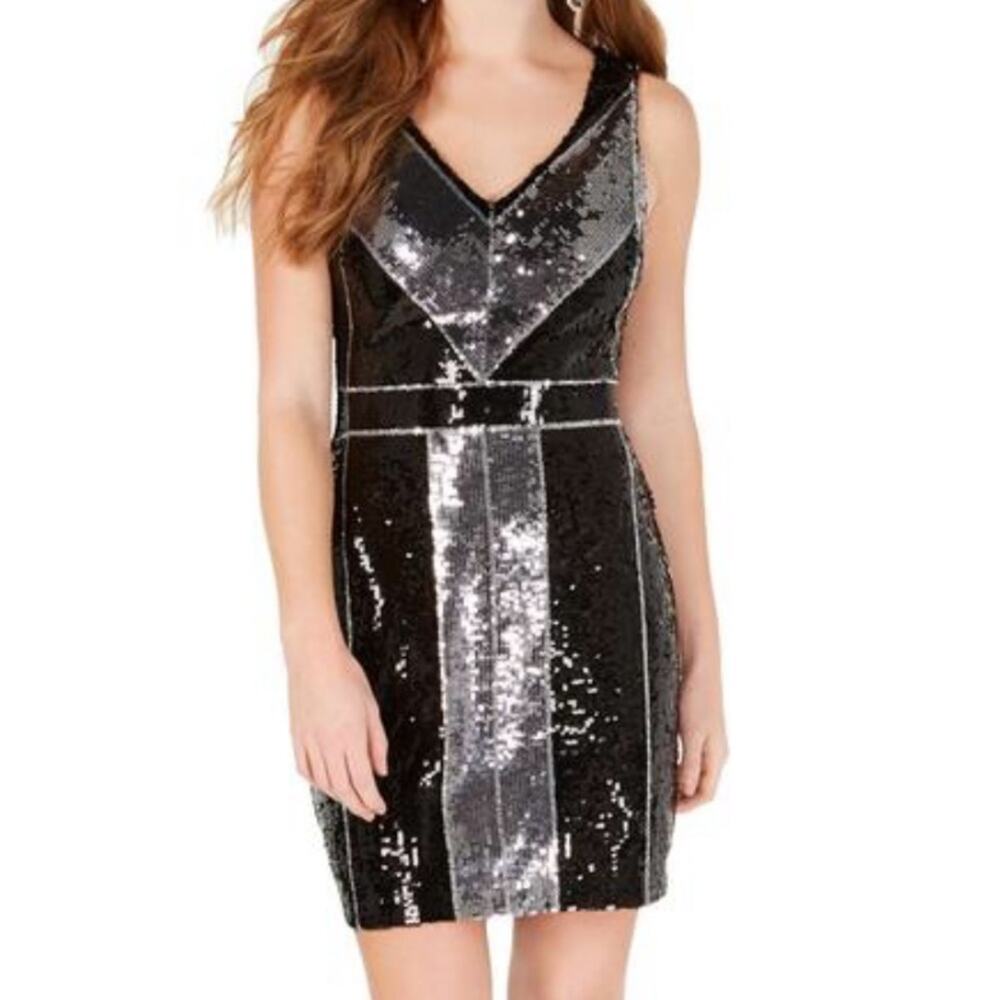 NWT B. DARLIN SEQUIN PARTY COKTAIL DRESS SIZE 3/4